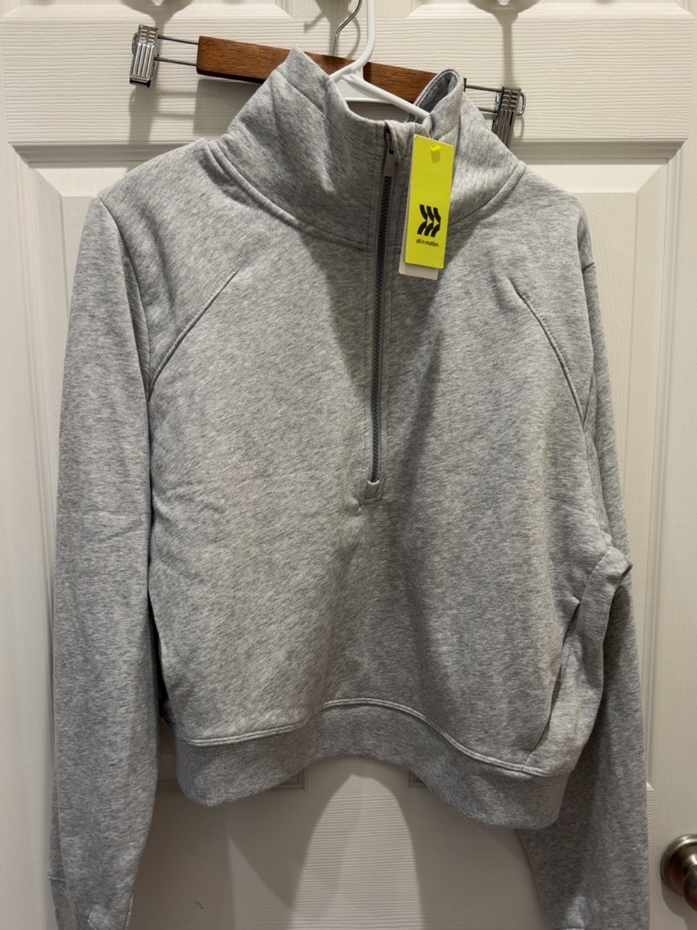 all in motion Light Gray Half-Zip Pullover Hoodie
